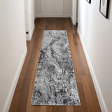 2' X 8' Grey Abstract Area Rug - Homeroots - Flyclothing LLC