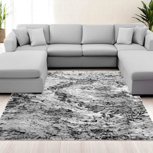 7' X 10' Grey Abstract Area Rug - Homeroots - Flyclothing LLC