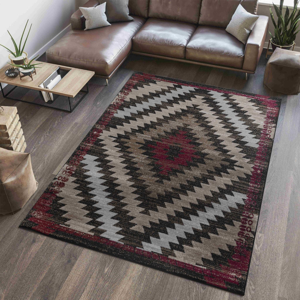 4' X 6' Brown Geometric Area Rug - Homeroots - Flyclothing LLC