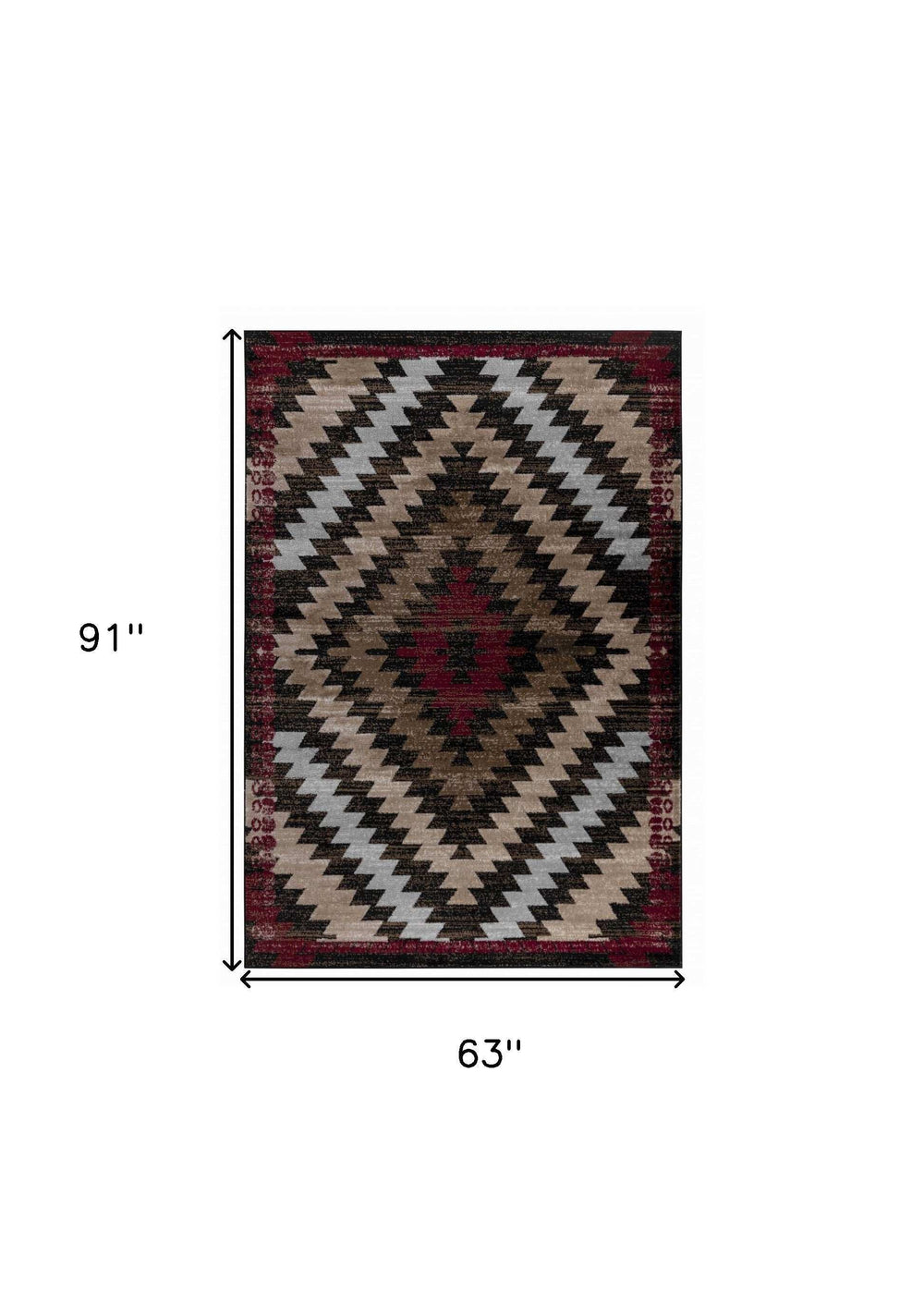 5' X 8' Brown Geometric Area Rug - Homeroots - Flyclothing LLC