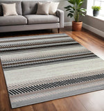 5' X 8' Beige Striped Area Rug - Homeroots - Flyclothing LLC