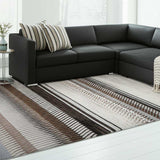 8' X 11' Beige Striped Area Rug - Homeroots - Flyclothing LLC