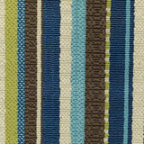 9' X 13' Blue and Green Striped Stain Resistant Indoor Outdoor Area Rug - Homeroots - Flyclothing LLC