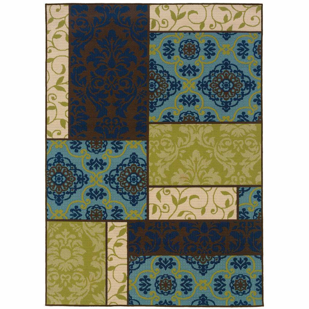 9' X 13' Brown Geometric Stain Resistant Indoor Outdoor Area Rug - Homeroots - Flyclothing LLC