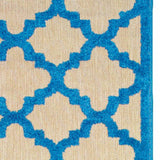 2' X 8' Blue and Beige Geometric Stain Resistant Indoor Outdoor Area Rug - Homeroots - Flyclothing LLC