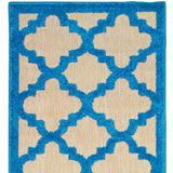 2' X 8' Blue and Beige Geometric Stain Resistant Indoor Outdoor Area Rug - Homeroots - Flyclothing LLC