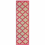 2' X 8' Red Geometric Stain Resistant Indoor Outdoor Area Rug - Homeroots - Flyclothing LLC