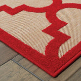 10' X 13' Red Geometric Stain Resistant Indoor Outdoor Area Rug - Homeroots - Flyclothing LLC