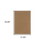 2' X 4' Tan Striped Stain Resistant Indoor Outdoor Area Rug - Homeroots - Flyclothing LLC