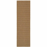 2' X 8' Tan Striped Stain Resistant Indoor Outdoor Area Rug - Homeroots - Flyclothing LLC