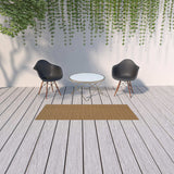 2' X 8' Tan Striped Stain Resistant Indoor Outdoor Area Rug - Homeroots - Flyclothing LLC