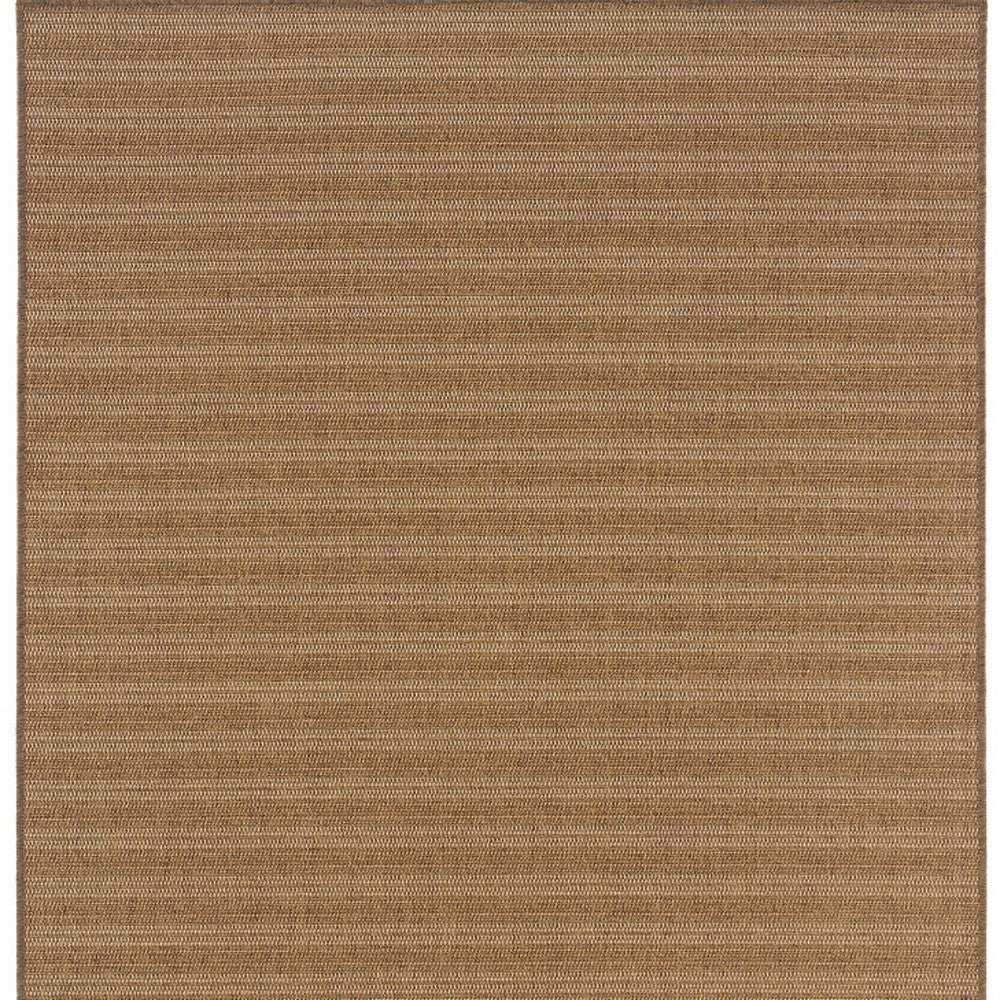 9' X 13' Tan Striped Stain Resistant Indoor Outdoor Area Rug - Homeroots - Flyclothing LLC