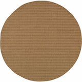 8' X 8' Tan Round Striped Stain Resistant Indoor Outdoor Area Rug - Homeroots - Flyclothing LLC