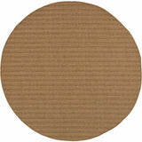 8' X 8' Tan Round Striped Stain Resistant Indoor Outdoor Area Rug - Homeroots - Flyclothing LLC