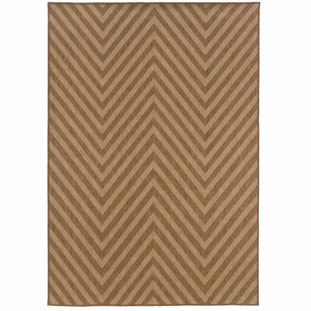 2' X 4' Tan Geometric Stain Resistant Indoor Outdoor Area Rug - Homeroots - Flyclothing LLC