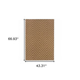 4' X 6' Tan Geometric Stain Resistant Indoor Outdoor Area Rug - Homeroots - Flyclothing LLC