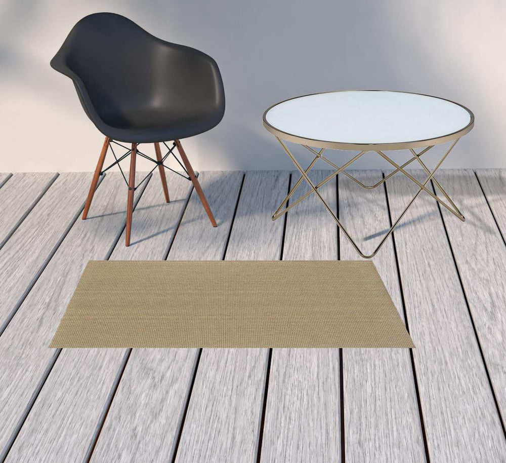 2' X 4' Beige Stain Resistant Indoor Outdoor Area Rug - Homeroots - Flyclothing LLC