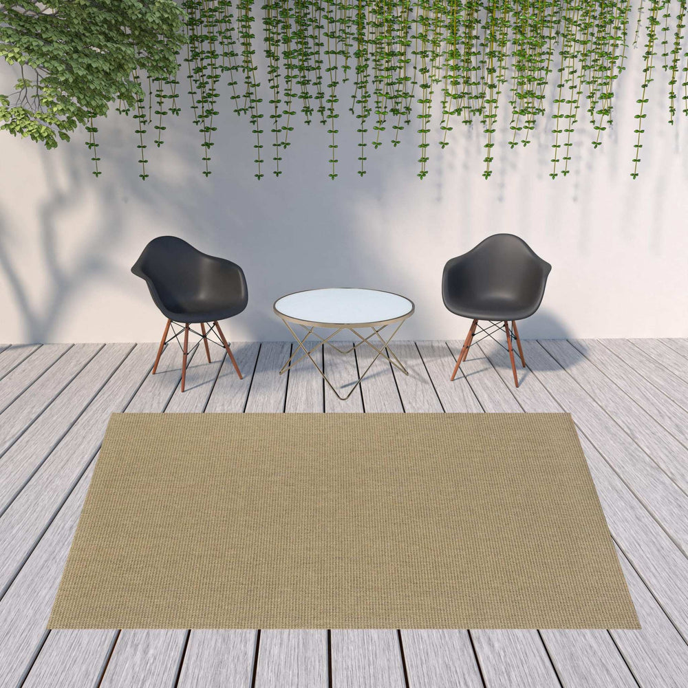 8' X 11' Beige Stain Resistant Indoor Outdoor Area Rug - Homeroots - Flyclothing LLC