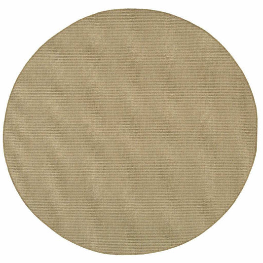 8' X 8' Beige Round Stain Resistant Indoor Outdoor Area Rug - Homeroots - Flyclothing LLC