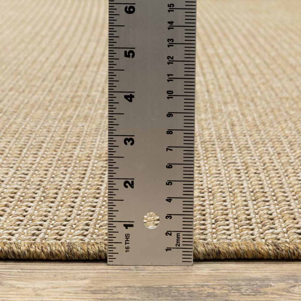 8' X 8' Beige Round Stain Resistant Indoor Outdoor Area Rug - Homeroots - Flyclothing LLC