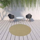 8' X 8' Beige Round Stain Resistant Indoor Outdoor Area Rug - Homeroots - Flyclothing LLC