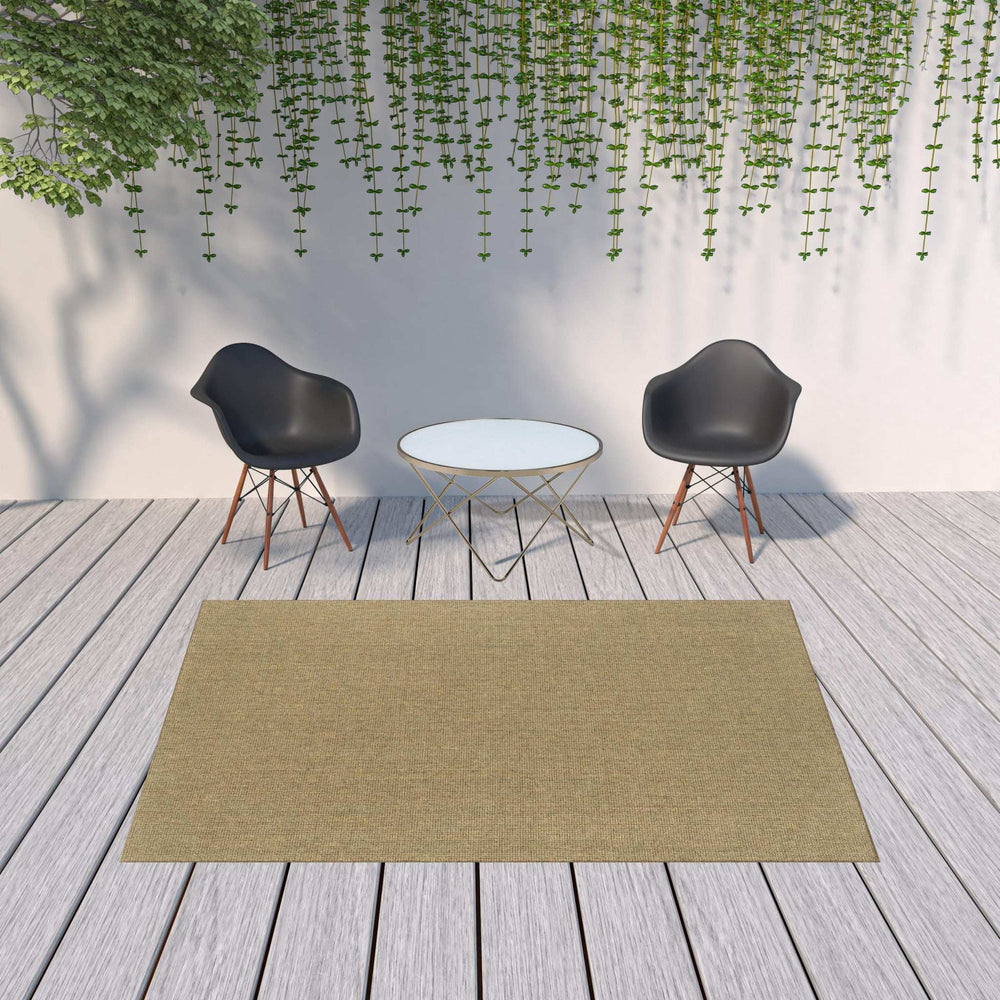 7' X 10' Tan Stain Resistant Indoor Outdoor Area Rug - Homeroots - Flyclothing LLC