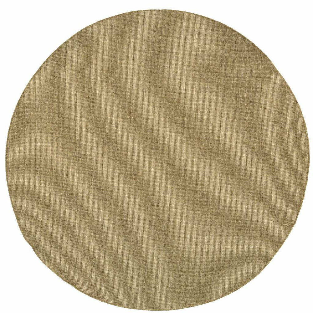 8' X 8' Tan Round Stain Resistant Indoor Outdoor Area Rug - Homeroots - Flyclothing LLC