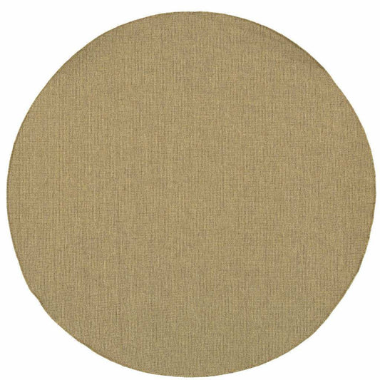 8' X 8' Tan Round Stain Resistant Indoor Outdoor Area Rug - Homeroots - Flyclothing LLC