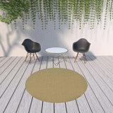 8' X 8' Tan Round Stain Resistant Indoor Outdoor Area Rug - Homeroots - Flyclothing LLC