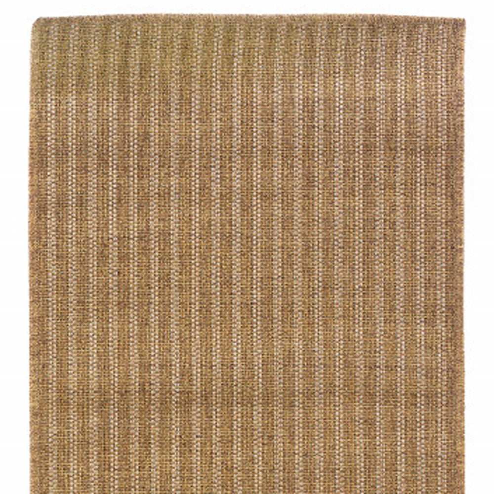 2' X 8' Tan Striped Stain Resistant Indoor Outdoor Area Rug - Homeroots - Flyclothing LLC