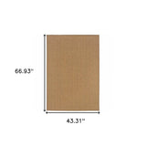 4' X 6' Tan Striped Stain Resistant Indoor Outdoor Area Rug - Homeroots - Flyclothing LLC