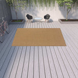 9' X 13' Tan Striped Stain Resistant Indoor Outdoor Area Rug - Homeroots - Flyclothing LLC