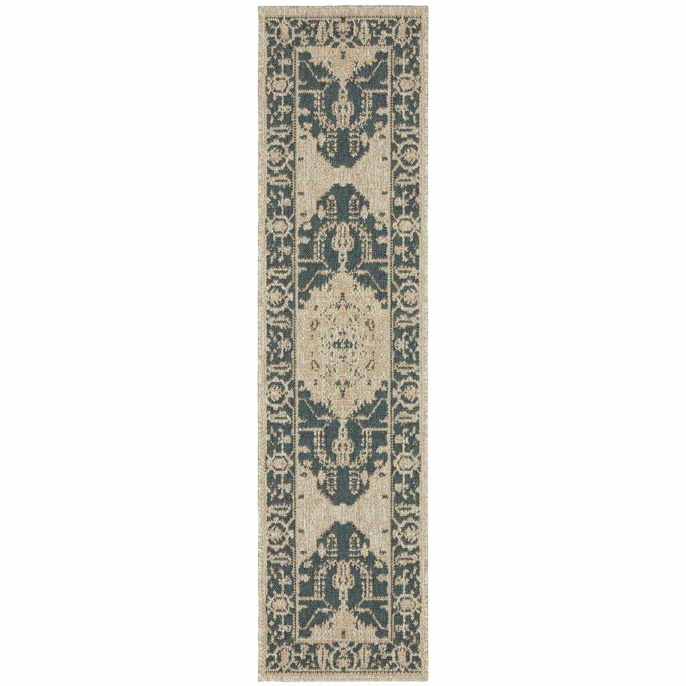 2' X 8' Gray Oriental Stain Resistant Indoor Outdoor Area Rug - Homeroots - Flyclothing LLC