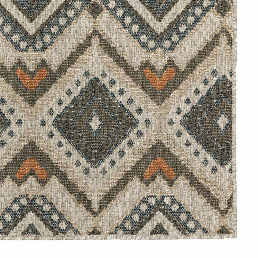 2' X 8' Gray Geometric Stain Resistant Indoor Outdoor Area Rug - Homeroots - Flyclothing LLC