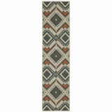 2' X 8' Gray Geometric Stain Resistant Indoor Outdoor Area Rug - Homeroots - Flyclothing LLC