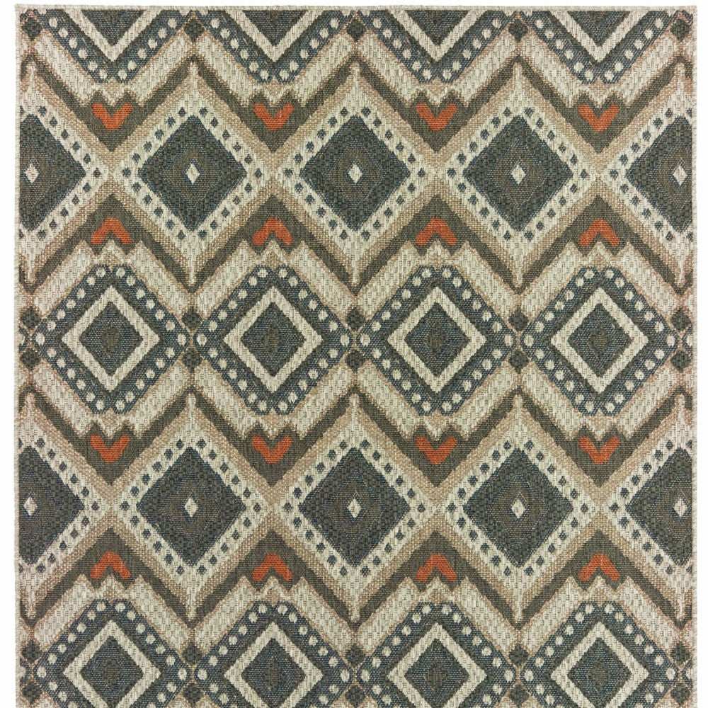5' X 7' Gray Geometric Stain Resistant Indoor Outdoor Area Rug - Homeroots - Flyclothing LLC