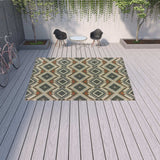 10' X 13' Gray Geometric Stain Resistant Indoor Outdoor Area Rug - Homeroots - Flyclothing LLC