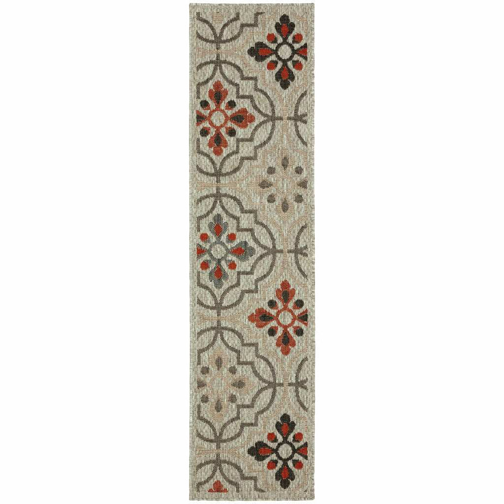2' X 8' Gray Geometric Stain Resistant Indoor Outdoor Area Rug - Homeroots - Flyclothing LLC