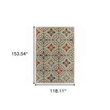 10' X 13' Gray Geometric Stain Resistant Indoor Outdoor Area Rug - Homeroots - Flyclothing LLC