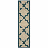 2' X 8' Blue and Gray Geometric Stain Resistant Indoor Outdoor Area Rug - Homeroots - Flyclothing LLC