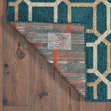 10' X 13' Blue and Gray Geometric Stain Resistant Indoor Outdoor Area Rug - Homeroots - Flyclothing LLC