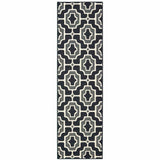 2' X 8' Black and Gray Geometric Stain Resistant Indoor Outdoor Area Rug - Homeroots - Flyclothing LLC