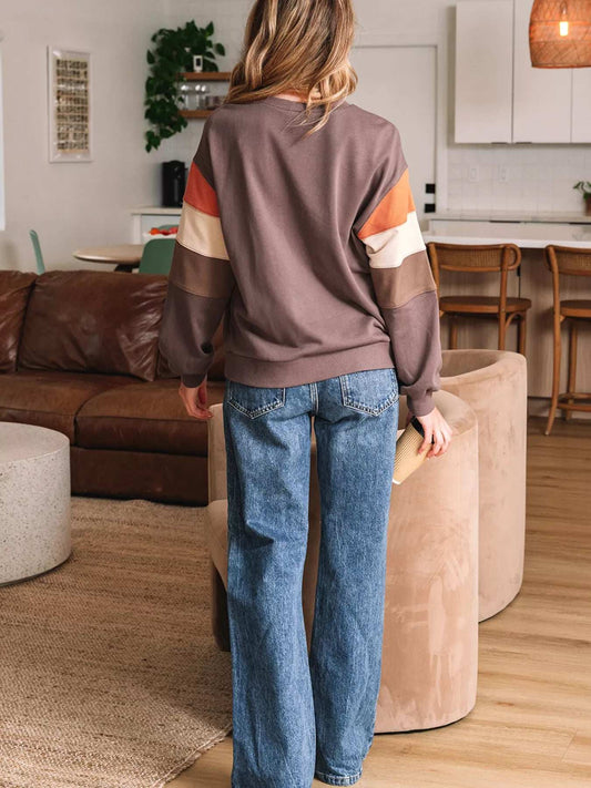 Sequin Bow Pumpkin Round Neck Sweatshirt - Trendsi - Flyclothing LLC