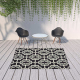 7' X 10' Black and Gray Geometric Stain Resistant Indoor Outdoor Area Rug - Homeroots - Flyclothing LLC