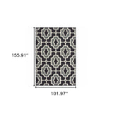 9' X 13' Black and Gray Geometric Stain Resistant Indoor Outdoor Area Rug - Homeroots - Flyclothing LLC
