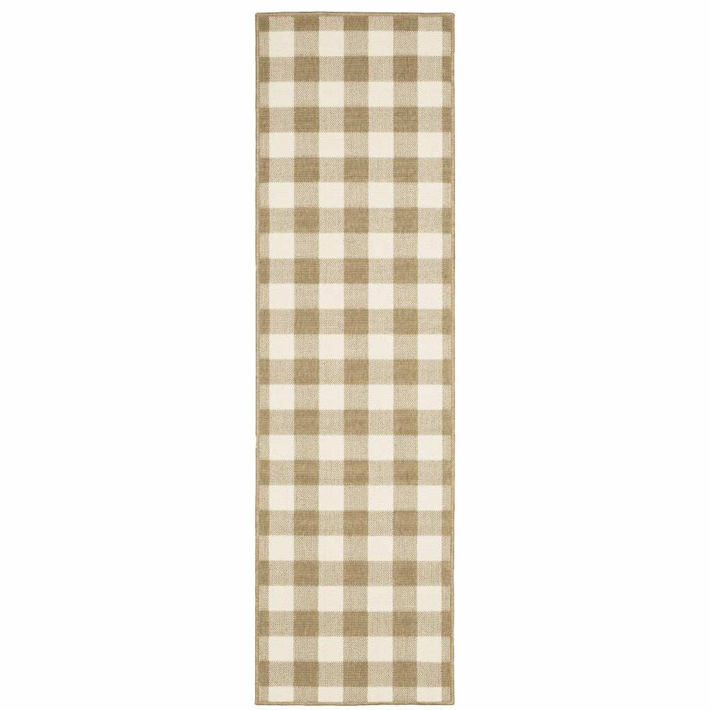 2' X 8' Gray and Ivory Geometric Stain Resistant Indoor Outdoor Area Rug - Homeroots - Flyclothing LLC