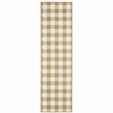 2' X 8' Gray and Ivory Geometric Stain Resistant Indoor Outdoor Area Rug - Homeroots - Flyclothing LLC