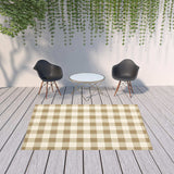 7' X 10' Gray and Ivory Geometric Stain Resistant Indoor Outdoor Area Rug - Homeroots - Flyclothing LLC
