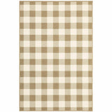 8' X 11' Gray and Ivory Geometric Stain Resistant Indoor Outdoor Area Rug - Homeroots - Flyclothing LLC