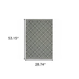 2' X 4' Gray and Ivory Geometric Stain Resistant Indoor Outdoor Area Rug - Homeroots - Flyclothing LLC